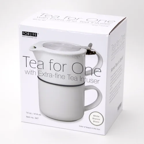 Vista 8 de FORLIFE Té para uno con infusor de 14 onzas, grafito negro