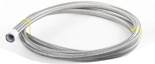 Vista 5 de AC PERFORMANCE -3 AN Manguera de teflón PTFE de acero inoxidable trenzada cubierta de PVC negro para freno, dirección asistida, nitro, combustible e