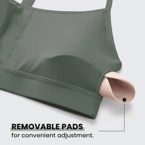 Vista 4 de CRZ YOGA Butterluxe - Brasier deportivo con espalda en Y para mujer, con espalda cruzada, de bajo impacto, tirantes delgados, para entrenamiento
