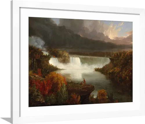 Vista 10 de ART.COM Lienzo enmarcado para pared, vista lejana de las cataratas del Niágara, 1830 por Thomas Cole, decoración escénica, 16 x 12 pulgadas, marco