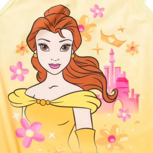 Vista 3 de Disney Princesa Cenicienta Belle Tiana Jasmine Traje de baño de una pieza para niñas pequeñas a niños pequeños