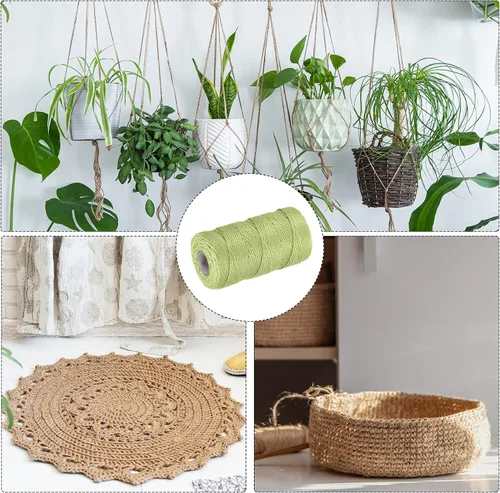 Vista 4 de MECCANIXITY Cordel de jardín de 328 pies, cuerda de yute artesanal de 0.079 pulgadas para obras de arte, manualidades, envoltura de regalos, azul