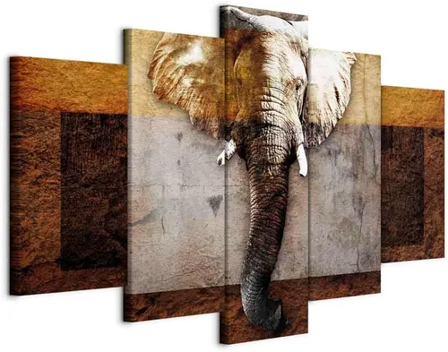 Vista 12 de artgeist Lienzo acústico para pared, diseño de África, 40 x 20 pulgadas, 5 piezas con impresión de sonido de espuma acústica, sala de arte de África