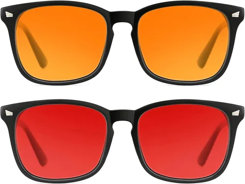 Vista 11 de Blue Light Blocking Glasses for Gaming Sleep&Computer–99.9% Filter Red/Amber Lens Anti Glare UV400 for Men Women