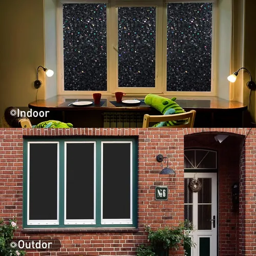 Vista 3 de LEMON CLOUD Película opaca total para ventana, adhesivos de vinilo, calcomanías decorativas 3D con efecto vitral para vidrio, cobertura estática