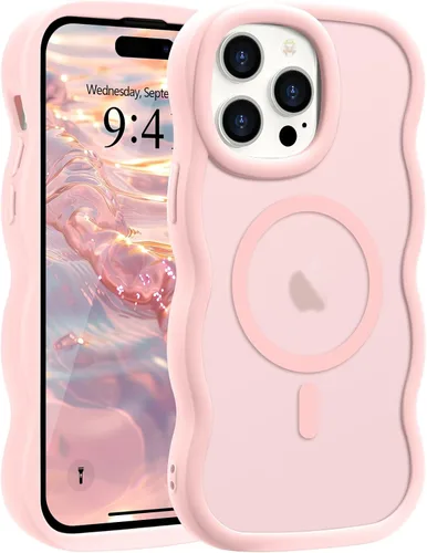 Vista 34 de Pepmune - Funda para iPhone 12 Pro Max con marco ondulado y estructura rígida, color mate claro, cubierta trasera unisex, compatible con Magsafe