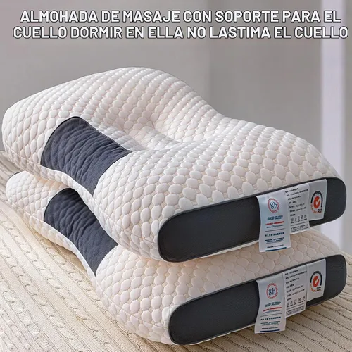 Vista 9 de Almohadas para dormir de lado, almohada de protección de vértebra cervical, almohada de cama de altura ajustable para dolor de cuello, almohada