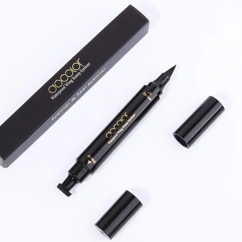 Vista 8 de docolor Sello delineador de ojos líquido de doble cara con alas, impermeable, a prueba de manchas, de larga duración, delineador de ojos original
