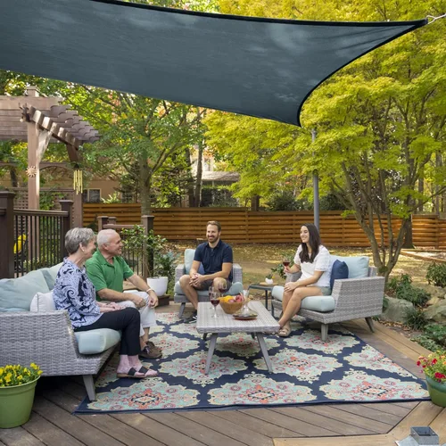 Vista 3 de Kit Premium de Vela de Sombra Coolaroo - 95% de Bloqueo UV, Grado Comercial, Acabado Mate de Lujo, con Herramientas de Acero Inoxidable