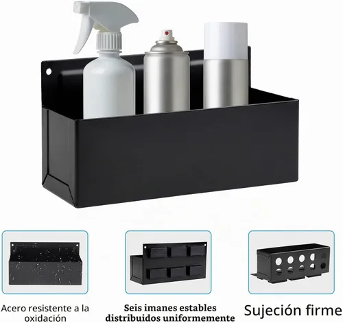 Vista 3 de Soporte magnético para latas de aerosol, caja de herramientas magnética, soporte para botellas, caja de herramientas para garaje y hogar, espacio