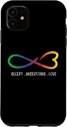 Vista 5 de Funda para iPhone 15 Autism Infinity Accept Understand Awareness Men Women Kids