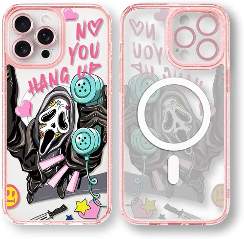 Vista 26 de Compatible para iPhone 13 Funda Bonita Estética - Funda para Teléfono Rosa con Purpurina con Protector de Cámara - Diseño de Cubierta