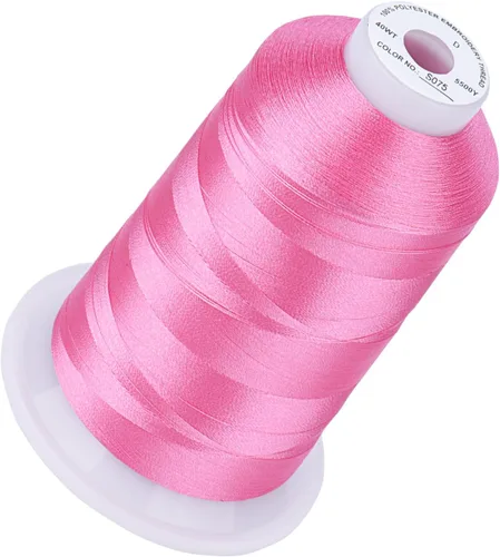 Vista 47 de Simthread 5500 yardas de hilo de bordar, 5000M de alto rendimiento 40WT 100% hilo de poliéster – 170+ colores vívidos, clasificado de alta velocidad