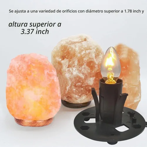 Vista 7 de Himalayan Salt Lamp Cord Replacement with Dimmer Switch, 5 Feet Cords with Base Assembly and 6 E12 Halogen Bulbs