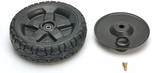 Vista 4 de Toro Kit de rueda trasera de aluminio negro de 16 pulgadas para piezas de cubierta de cortacésped