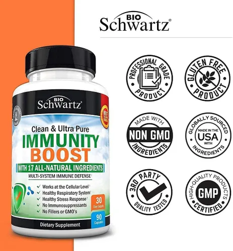 Vista 6 de BioSchwartz Suplemento diario de frutas y verduras para mujeres y hombres (suministro de 1 mes) más suplemento de apoyo inmunológico 17 en 1
