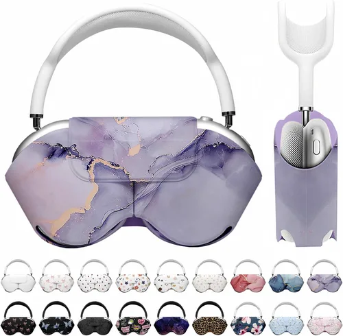 Vista 32 de Maxjoy para Apple Airpods Max Funda inteligente de cubierta, Accesorios de cubierta protectora de cuero PU suave para Airpod Max con modo de sueño