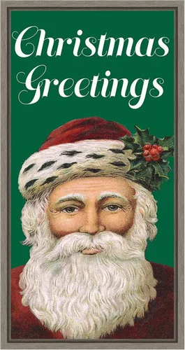 Vista 9 de Amanti Art Lienzo enmarcado para pared, 27 x 14 pulgadas, diseño retro de Santa Claus I por Alicia Longley, lienzo enmarcado para pared, obras