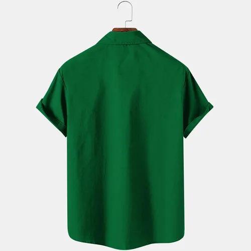 Vista 4 de Camisa de Navidad Hombre Tops Cuello Redondo Manga Corta Camiseta Blusa vacaciones cómoda ropa Calle túnica Camisas