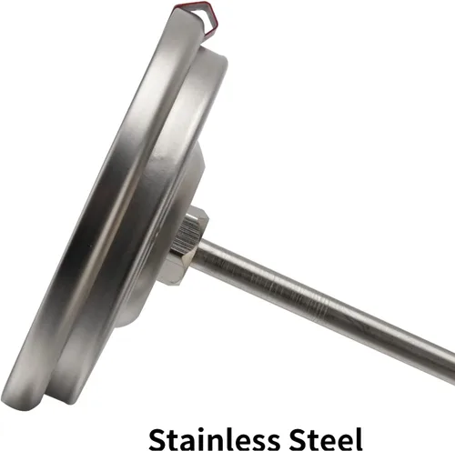 Vista 4 de MEASUREMAN Termómetro para freír profundo de 2 pulgadas, vástago de acero inoxidable de 12 pulgadas, abrazadera ajustable de acero inoxidable, clip