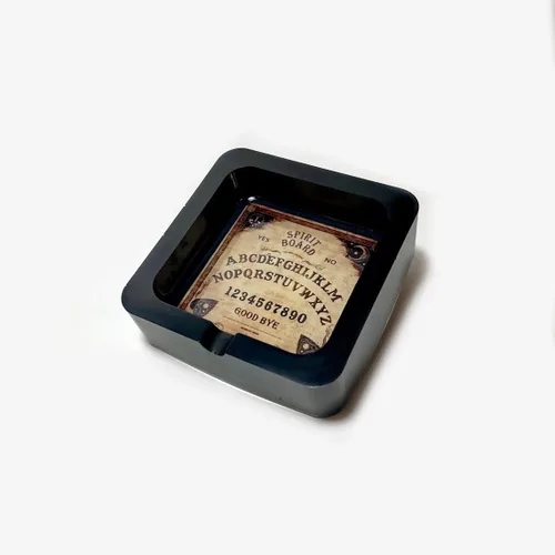 Vista 2 de Cenicero Ouija - Cenicero de cartas, accesorios para fumar bruja, plato de baratija, decoración gótica del hogar de Wicca pagana, regalo de mediados