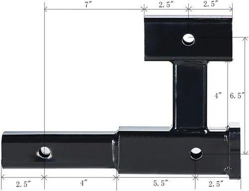 Vista 4 de Extensión de enganche de remolque HITOWMFG con receptor dual (GTW 5,000 lbs) Enganches de remolque para vehículos