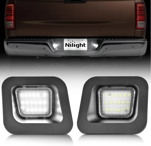 Vista 26 de Nilight Luces de placa de vehículo, lente transparente, luz blanca, 6000K, paquete de 2 unidades Transparente Durango 2014-2023