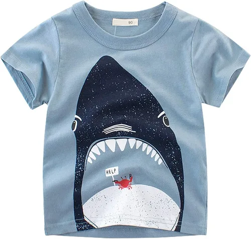 Vista 3 de Paquete de 4 camisetas de algodón de manga corta con cuello redondo para niños de 2 a 7 años