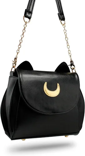 Vista 4 de Oct17 Moon Luna Design Monedero Kitty Cat Satchel bolso de hombro diseñador mujeres bolso Tote PU cuero Sailer