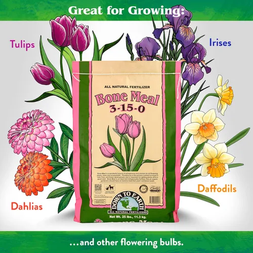 Vista 3 de Down To Earth All Natural Fertilizers Harina de huesos orgánica - Alimento vegetal con alto contenido de fósforo para brotes, bulbos, flores, flores