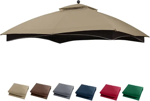 Vista 9 de MASTERCANOPY - Toldo de repuesto de 10 x 12 pies para #GF-12S004B-1, beige Canopy top only, 100% polyester, UV & water-repellent, fits Lowe's