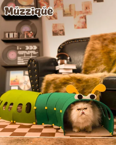 Vista 6 de Túnel de fieltro para gatos, cama de túnel de conejo grande conectable