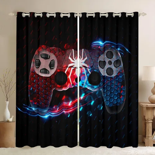 Vista 30 de Erosebridal Cortinas de baloncesto de béisbol, fútbol, rugby, tratamiento de ventanas para niños, niñas, adolescentes, con temática de deportes