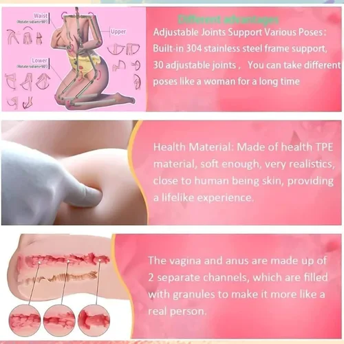 Vista 7 de Muñeca sexual realista de 3.35 pies/31 libras para hombres, muñeca sexual de tamaño completo con pechos de gelatina suaves y túneles 3D, muñecas