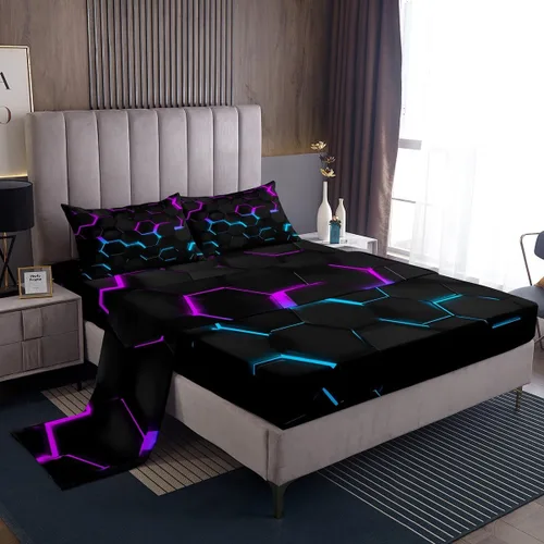 Vista 28 de Manfei Juego de sábanas de baloncesto para niños, tamaño individual, juego de ropa de cama temática deportiva para decoración de habitación de niños