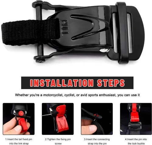 Vista 6 de Sun Walker Kit de hebilla de liberación rápida para casco, bloqueo de tracción para casco de motocicleta para correa de barbilla de hasta 1 pulgada