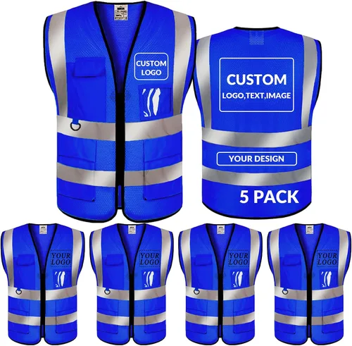 Vista 22 de BeautyWill Chaleco de seguridad personalizado con logotipo Clase 2 Chaleco reflectante de alta visibilidad Chaleco de trabajo protector
