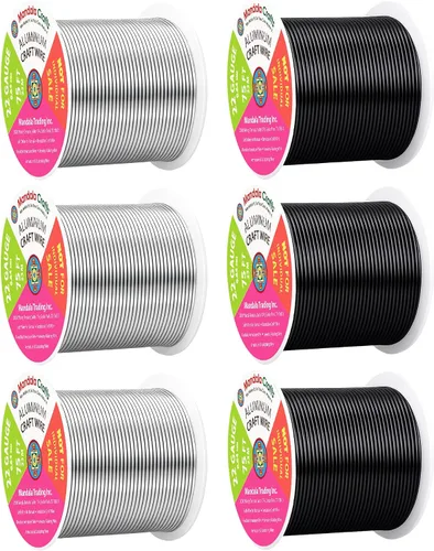 Vista 119 de Mandala Crafts - Alambre de aluminio anodizado de calibre 22 para hacer joyas - 137.2 m de alambre flexible surtido y coloreado - Doble para bonsái