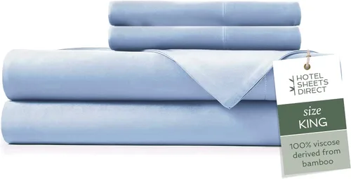 Vista 67 de Hotel Sheets Direct - Juego de sábanas 100% viscosa derivada de bambú tamaño individual - sábanas refrescantes con 1 funda de almohada