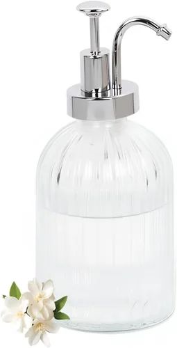 Vista 11 de Dispensador de jabón con bomba de vidrio, dispensador de jabón para manos de cocina, dispensador de crema agria, dispensador de bomba a prueba