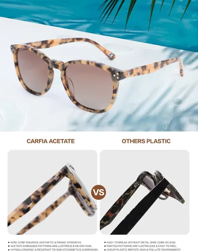 Vista 39 de Gafas de sol polarizadas para mujer con protección UV para mujer, a la moda, grandes sombras con marco de acetato BC2110