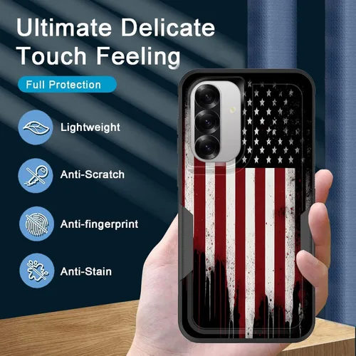 Vista 316 de Funda para Galaxy A14 5G, resistente de doble capa híbrida de policarbonato duro, goma suave, a prueba de golpes, funda protectora resistente