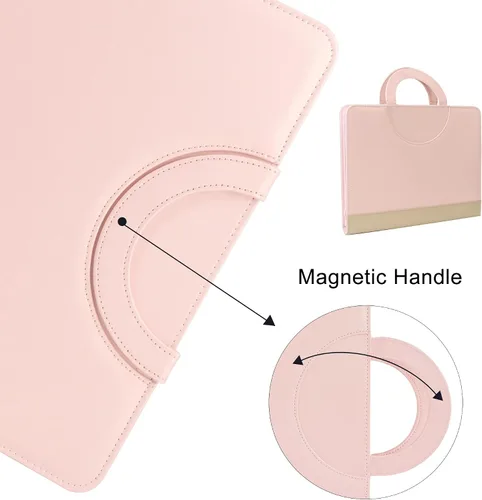 Vista 4 de GraduatePro Carpeta de cuero con cremallera, estuche organizador para bloc, cuaderno y currículum con portapapeles para mujer, regalo de graduación