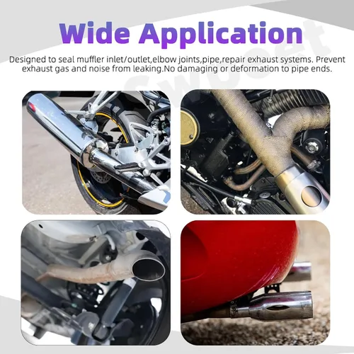 Vista 6 de Swpeet Kit de 2 piezas de abrazadera de escape de 1.5 pulgadas con perno en U, abrazaderas de perno en U de 1-1/2 pulgadas de acero inoxidable
