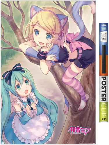 Vista 17 de Trends International Hatsune Miku - Póster de pared de Hatsune y Kagamine Versión enmarcada Barnwood