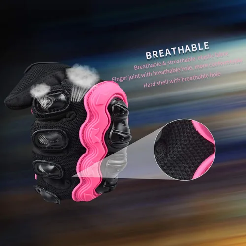 Vista 4 de Guantes de motocicleta para mujer con pantalla táctil, para verano, motocicleta de tierra, guantes de dedo completo, carreras en carretera
