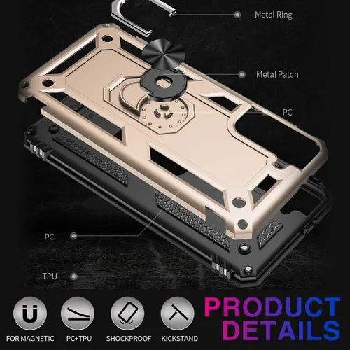 Vista 4 de Funda para Samsung Galaxy S21 5G resistente con protector de pantalla integrado, armadura dura, funda anticaída militar para Samsung S21 5G 6.2 2021