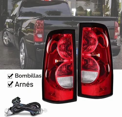 Vista 6 de Conjunto de faros delanteros y luces traseras compatible con 2003-2006 Chevy Silverado 1500 2500 3500, carcasa negra Silverado Classic 07, faro