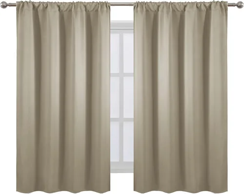 Vista 2 de LEMOMO Cortinas opacas de 42 x 54 pulgadas, juego de 2 paneles de cortinas con aislamiento térmico para oscurecer la habitación