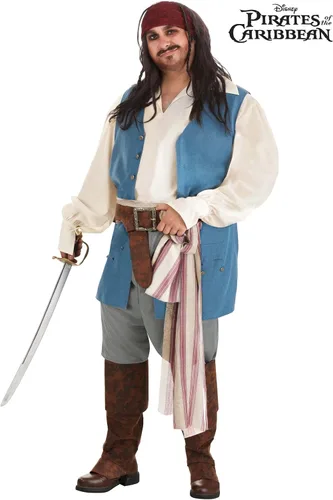 Vista 7 de Disfraz de Capitán Jack Sparrow para adultos, talla grande